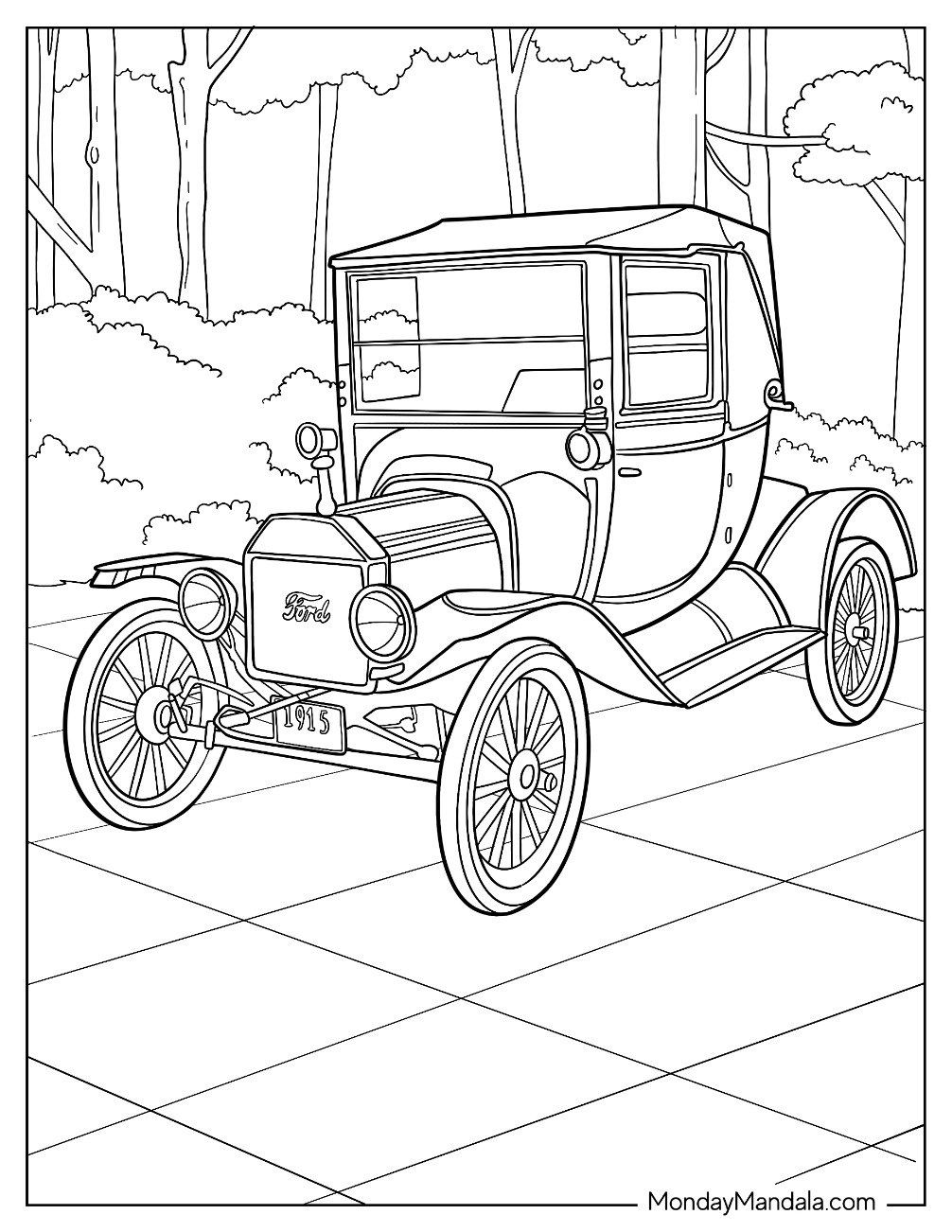 1915 Ford Coloring Page Model T Coupelet