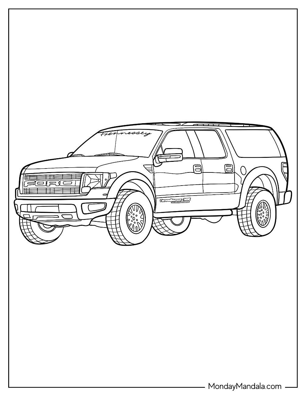 Ford Coloring Page F 150 Detailed Outline
