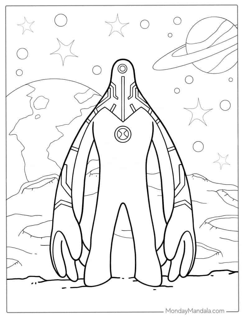 Upgrade The Alien From Ben 10 Coloring Sheet