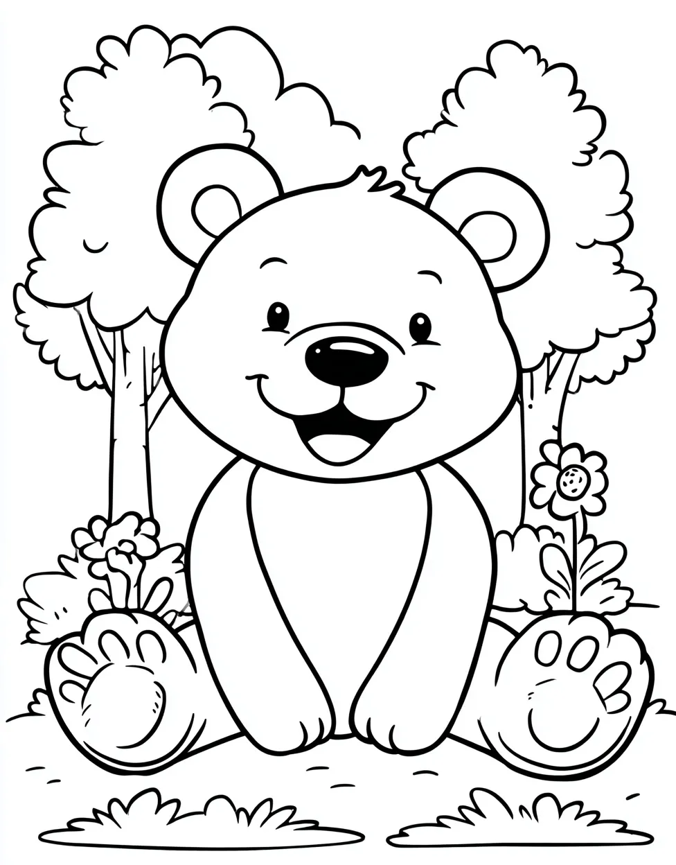 Adorable Bear Coloring Pages for Kids - TikTok Inspired - Free Coloring ...