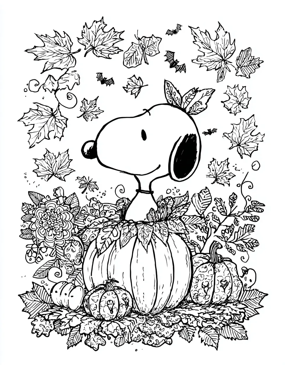 Snoopy as the Great Pumpkin Coloring Pages for Adults - Free Coloring ...