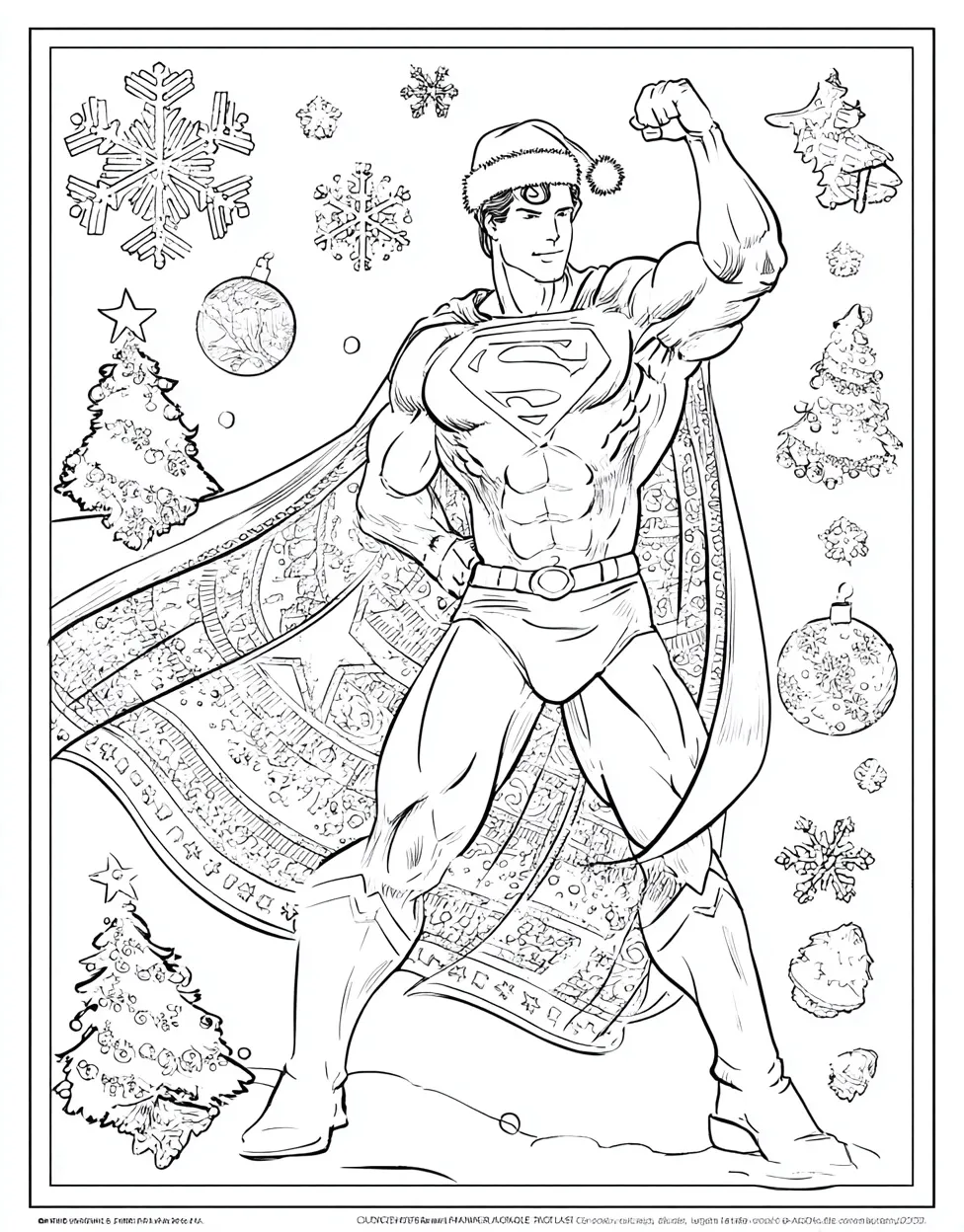Fun Superhero Christmas Coloring Pages for Adults - Free Coloring Page ...