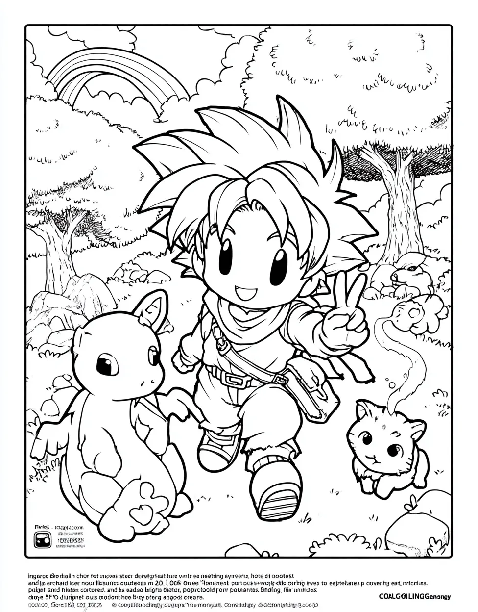 Cheerful Anime Coloring Pages for Kids to Enjoy