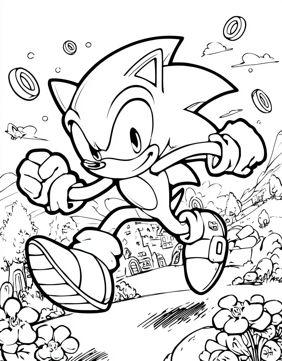 Dynamic Sonic the Hedgehog Coloring Pages for Kids