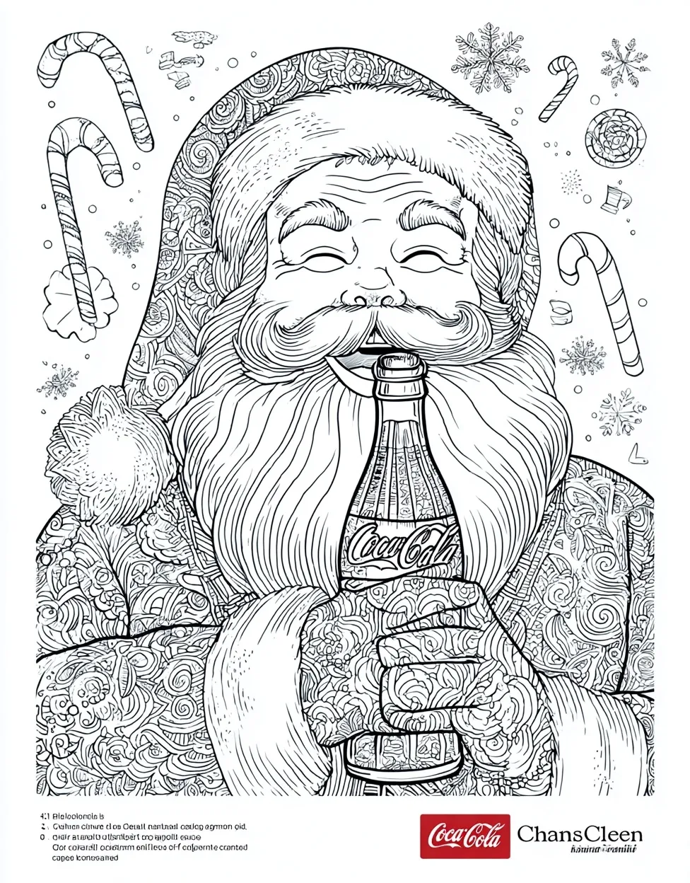 Challenging Coca-Cola Santa Claus Coloring Page - Free Coloring Page ...