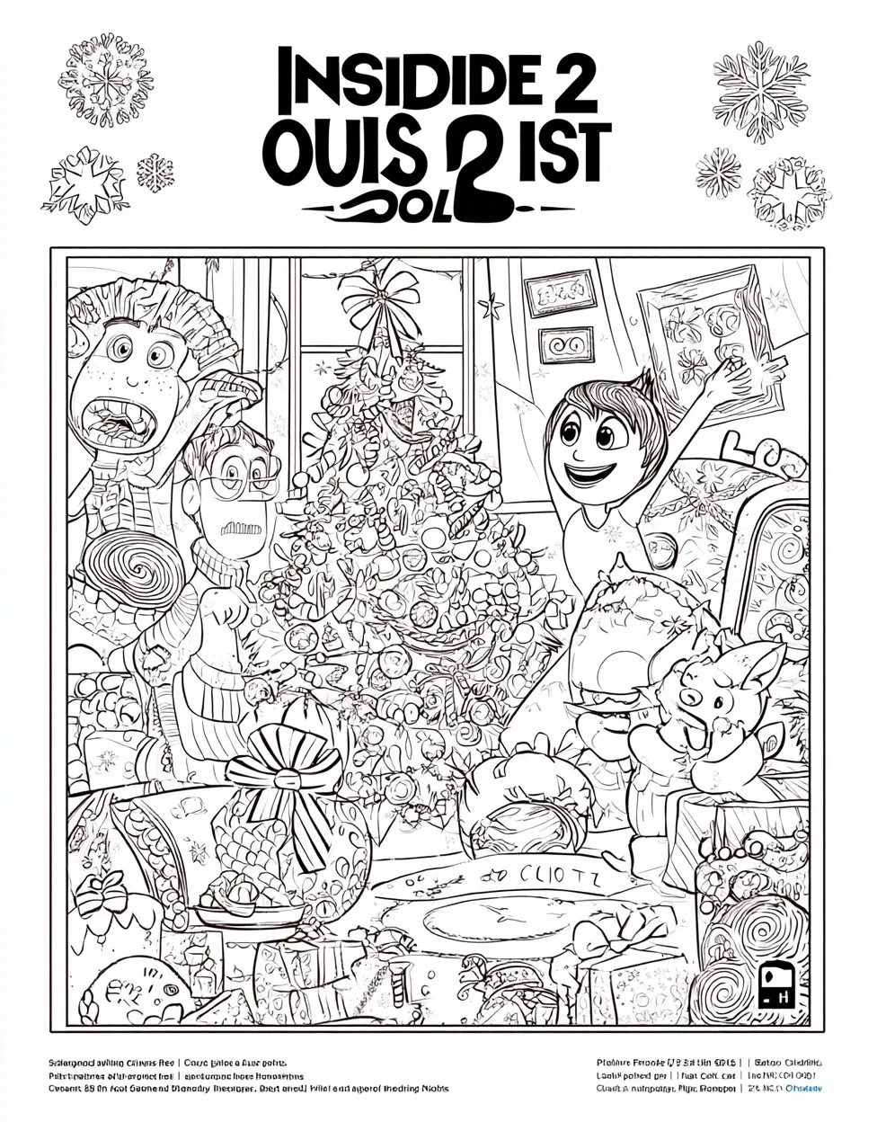 Inside Out 2 Christmas Coloring Pages for Adults - Free Coloring Page ...
