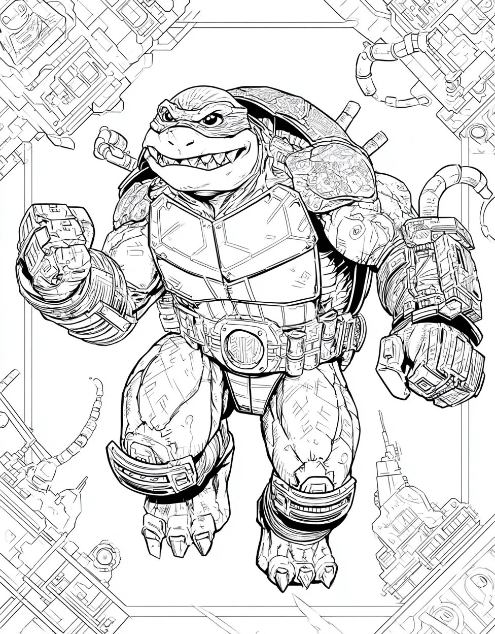 Dynamic Krang TMNT Coloring Page for Stress Relief - Free Coloring Page ...
