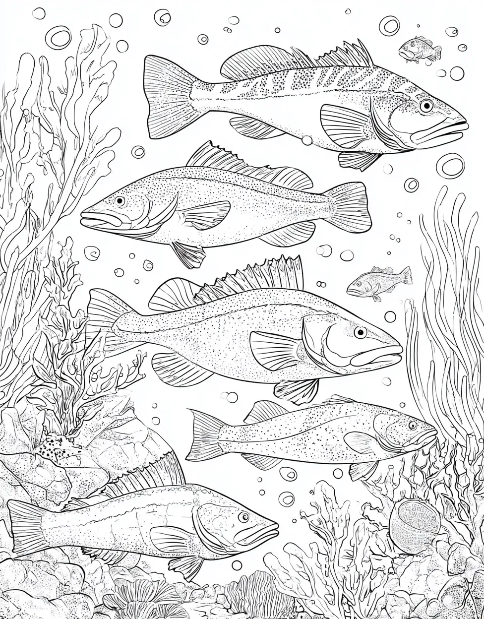 Explore Cod Coloring Pages for Adults - Dive Deep - Free Coloring Page ...
