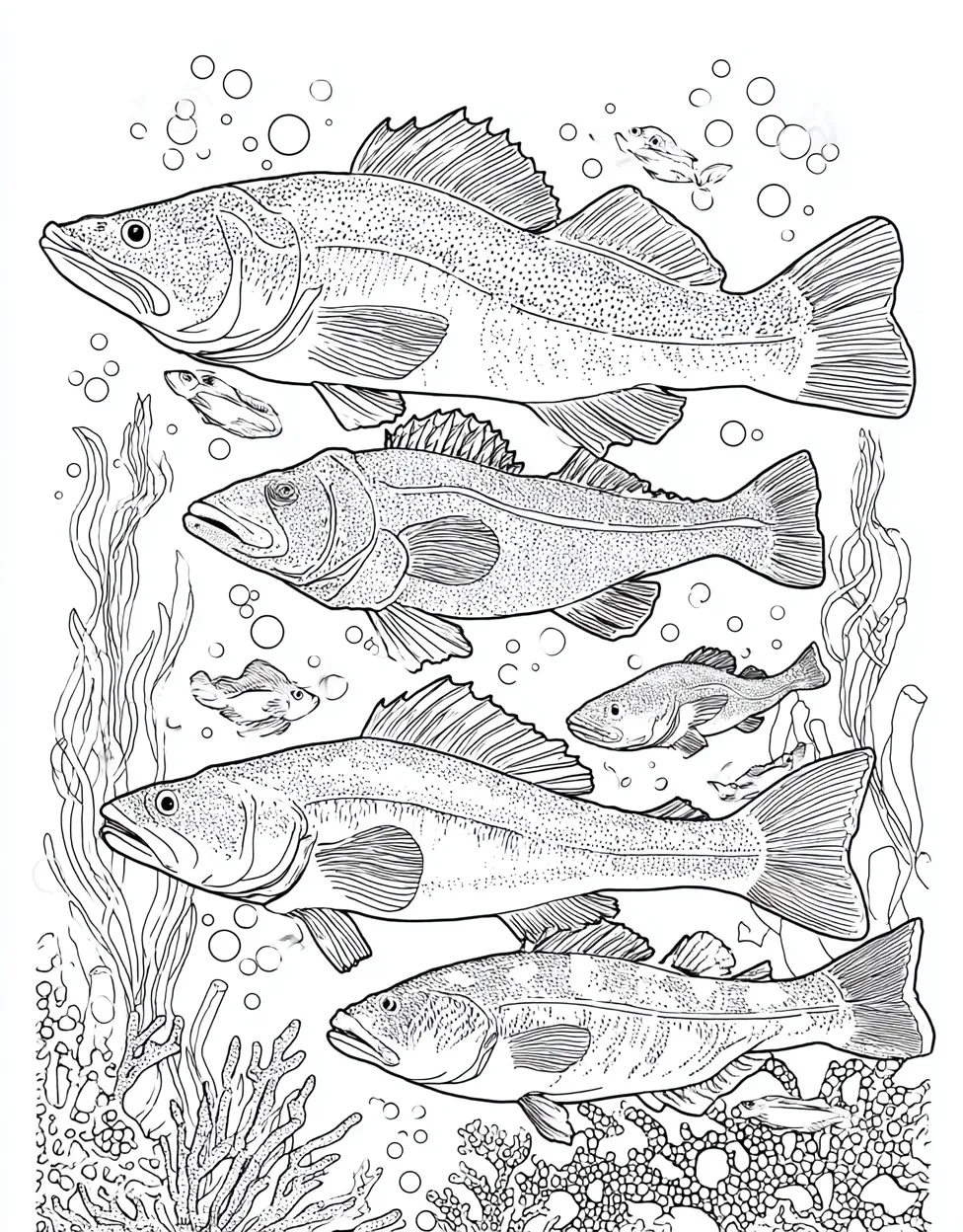 Relax with Medium Difficulty Cod Coloring Pages - Free Coloring Page ...