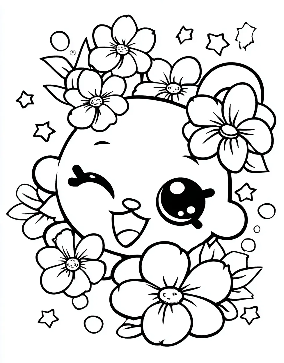 Adorable Kawaii Character Coloring Page for Kids - Free Coloring Page ...